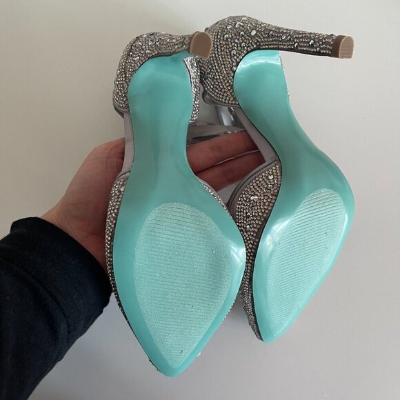 Betsey Johnson Iris Sparkly Shoes rhinestone pumps 8 - Picture 6 of 13